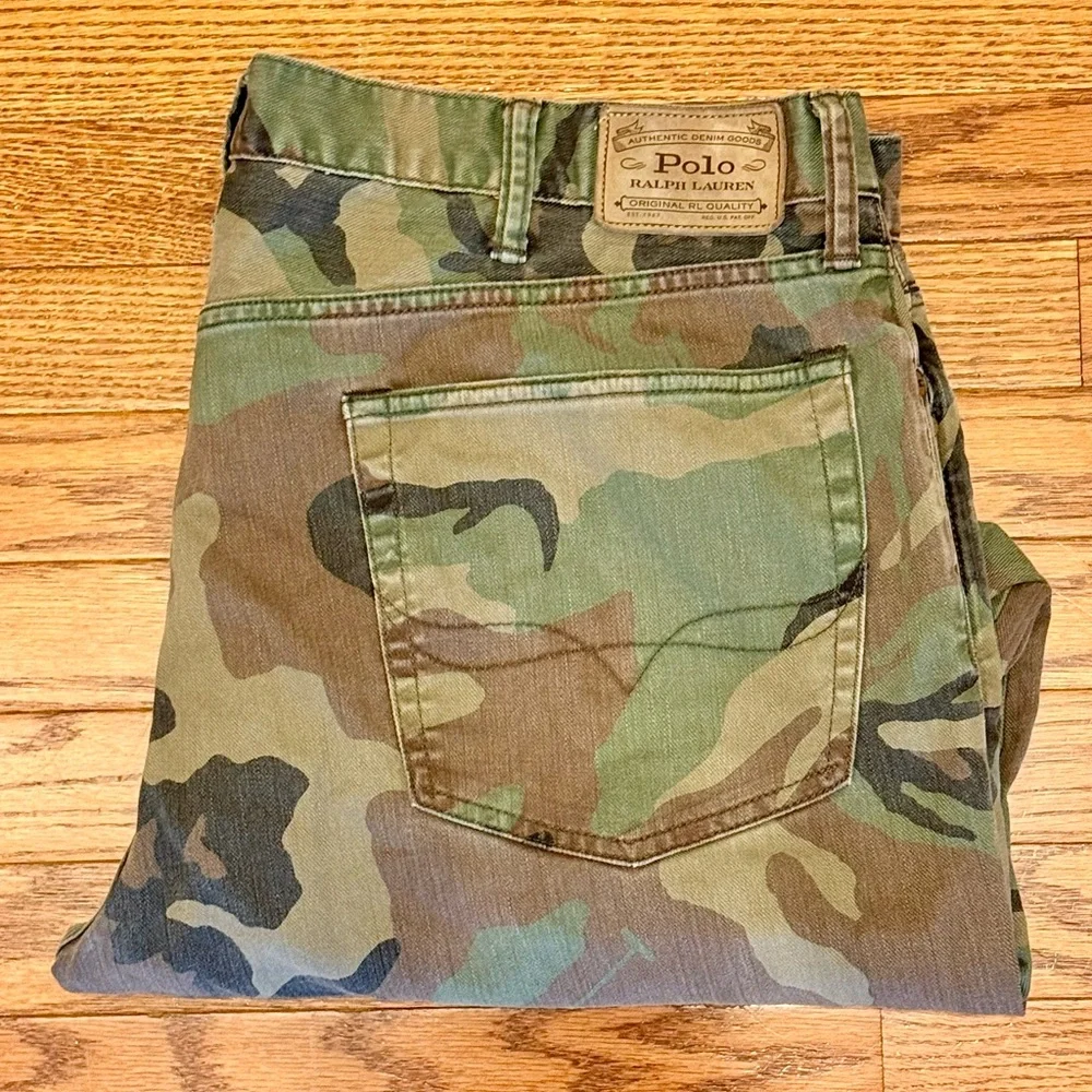 MENS POLO RALPH LAUREN THE SULLIVAN SLIM CAMO PANTS JEANS SZ 38x32 - Picture 5 of 8